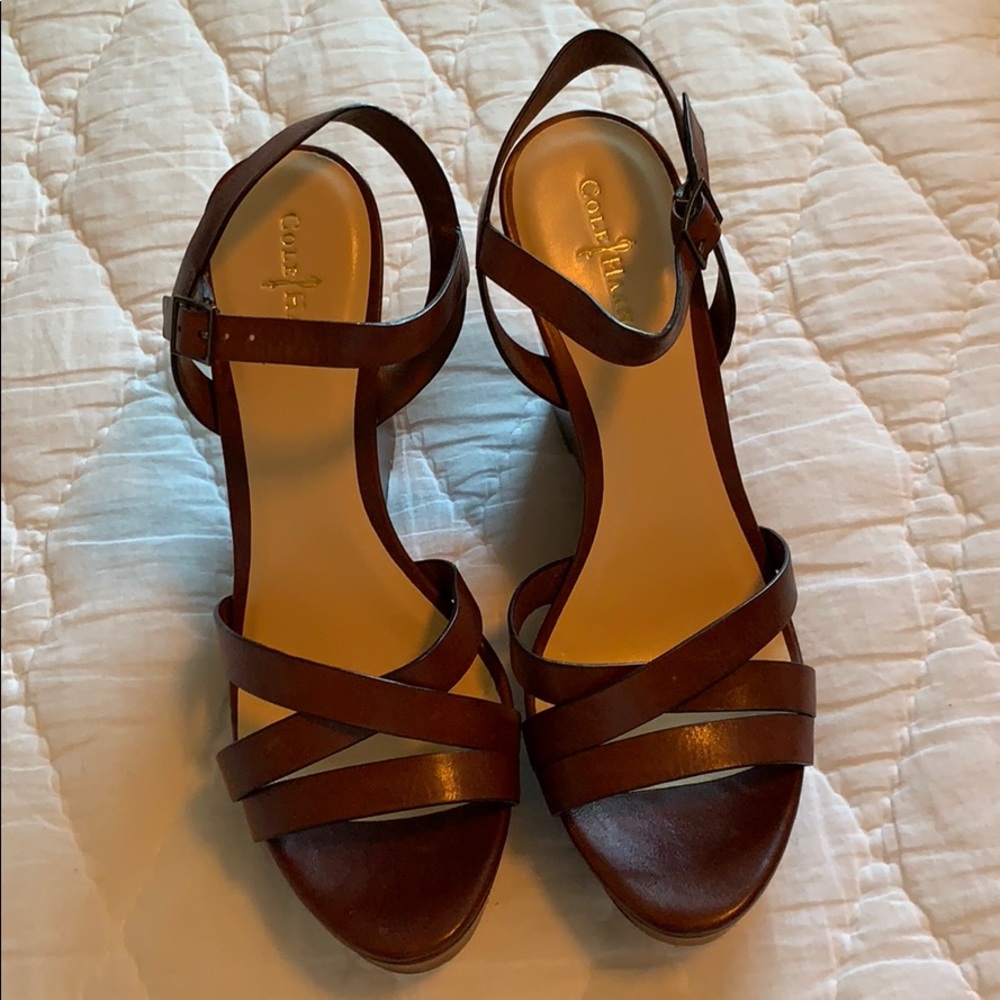 Cole Haan brown wedge sandals